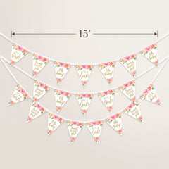 Floral Baby Shower Pennant Banner - "It's a Girl!" Decorations