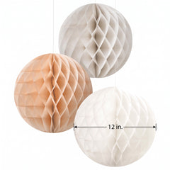 Blush & Neutral Honeycomb Decoration Kit - 12"