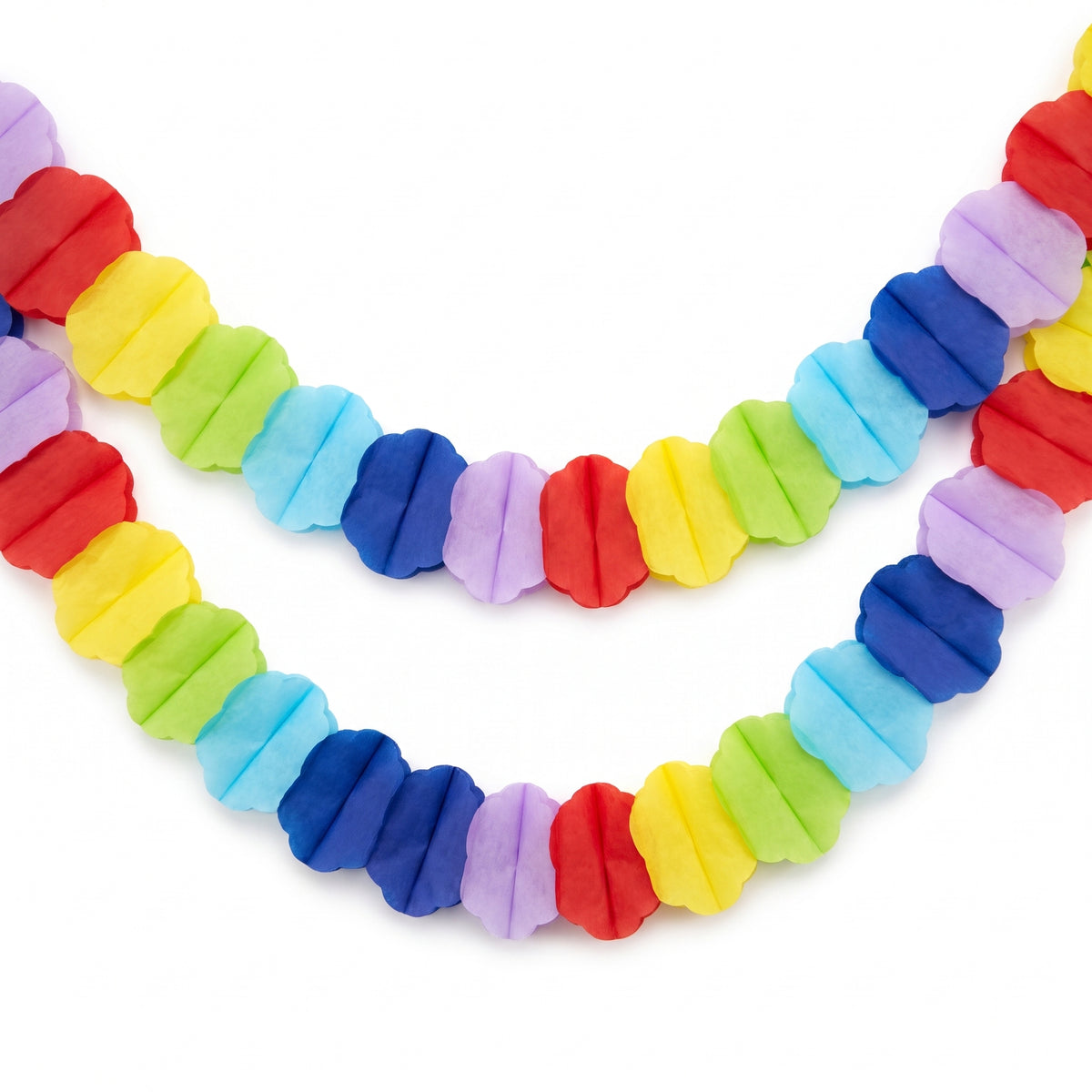 Vibrant Rainbow Tissue Paper Garland