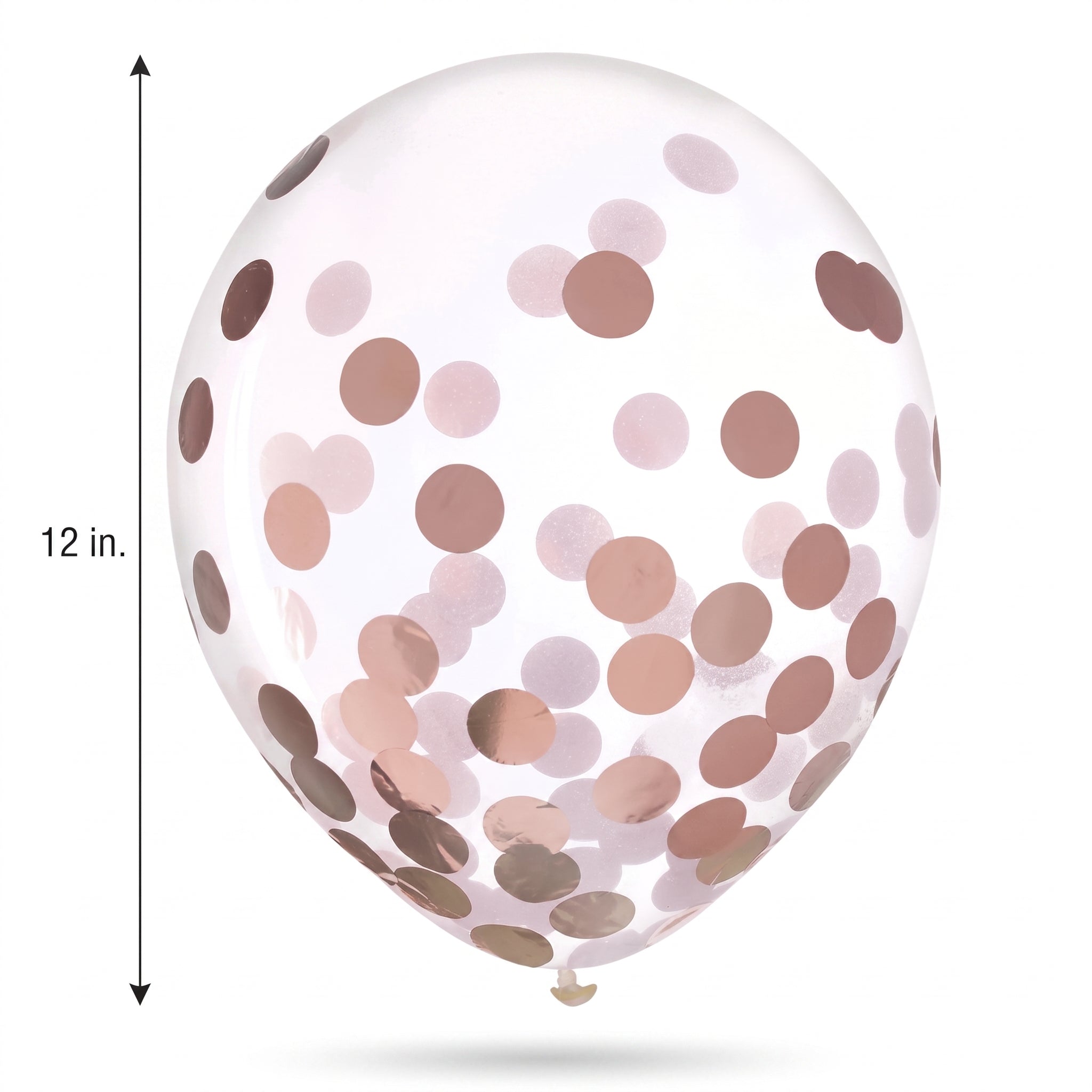 Rose Gold Confetti Latex Balloons, 12-Inch, 6-Pack