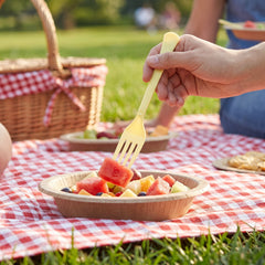 Heavy-Duty Light Yellow Plastic Fork - 7.5 in.