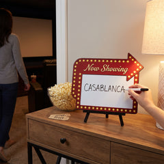 Customizable Movie Night Easel Sign - "Now Showing" Marquee