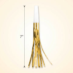 Metallic Fringe New Year's Eve Party Blowout Noisemakers - 8 Pack