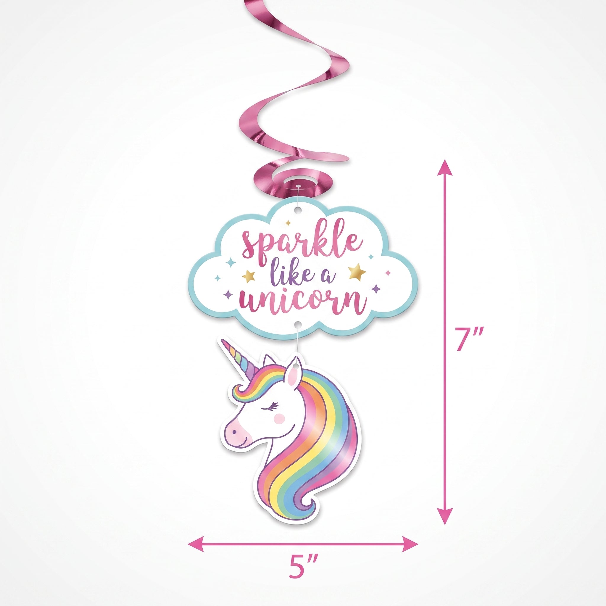 Enchanted Unicorn Swirl Decorations - 12 Pack