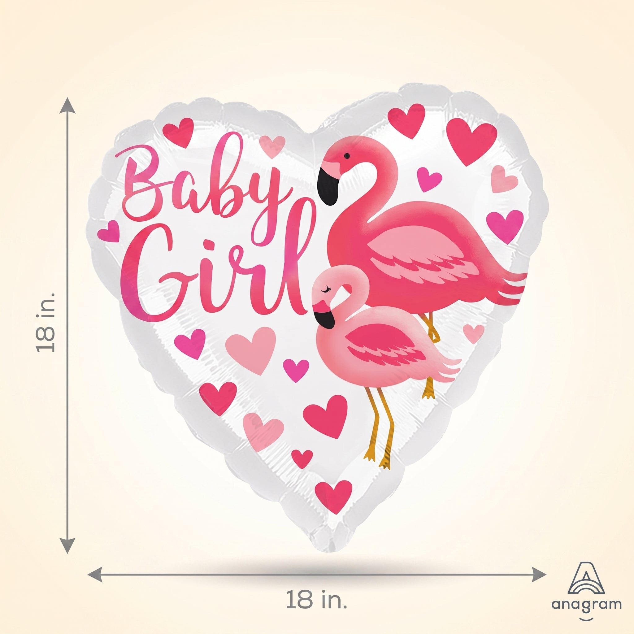 Flamingo Baby Girl Foil Mylar Balloon - 18 Inches