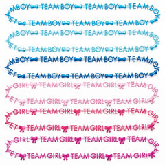 Gender Reveal "Team Boy" & "Team Girl" Bead Necklaces - 10 Pack