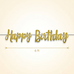 Gold Glitter Birthday Celebration Banner