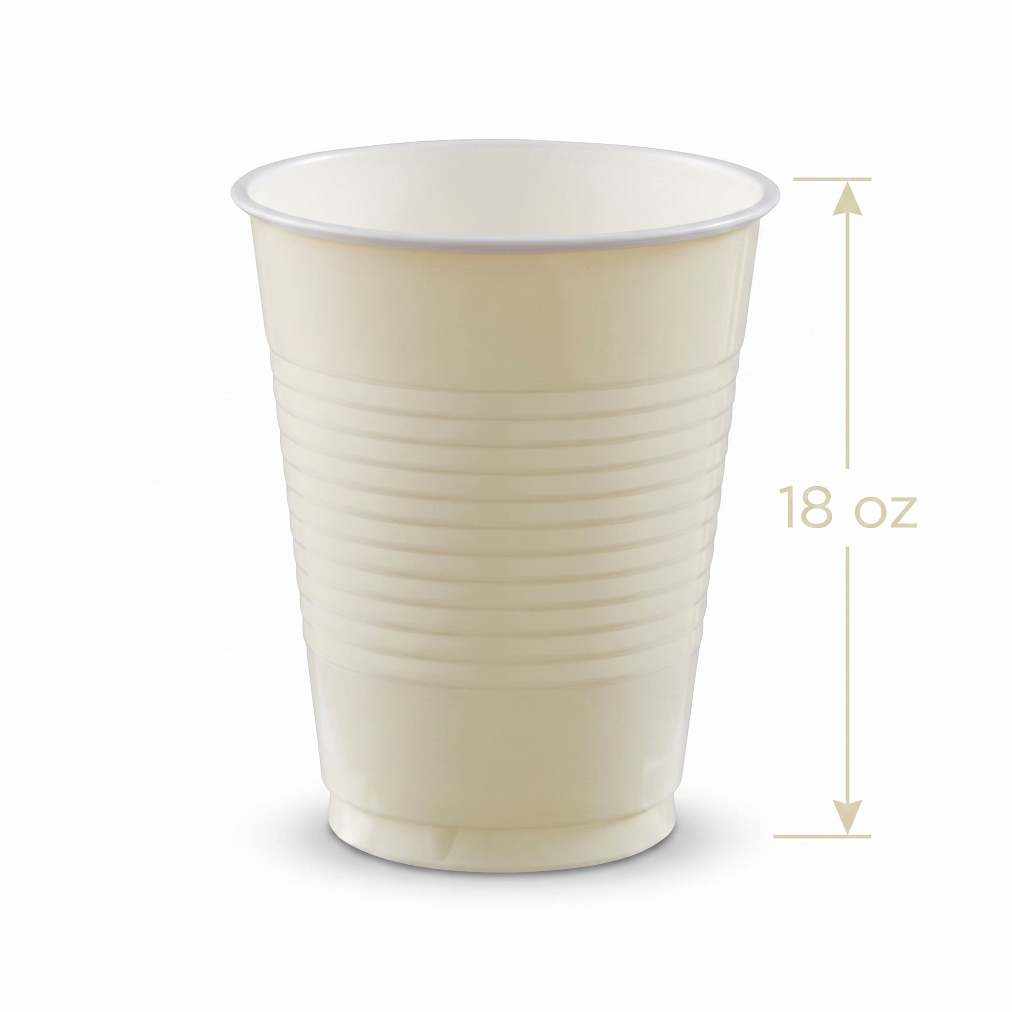 Vanilla Cream 18oz Plastic Cups - Set of 20