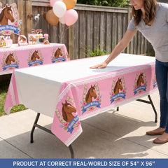 Saddle Up Birthday Plastic Table Cover for Kids' Parties