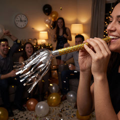 Silver & Gold Fringed Party Blowouts