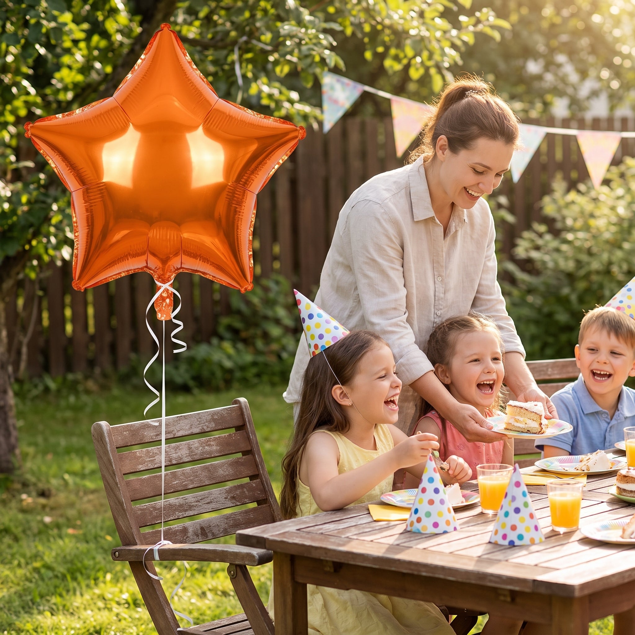 Radiant Orange Star Foil Balloon - 18 Inch