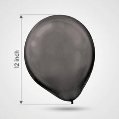 Pearl Black Latex Balloons - 12 In. | 15 Count
