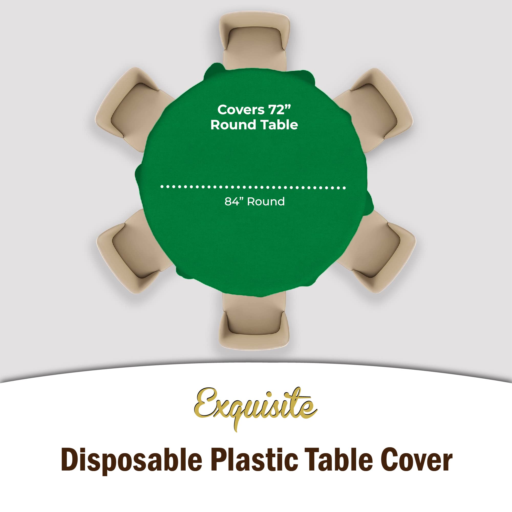 Emerald Green Round Plastic Table Cover | Case of 48