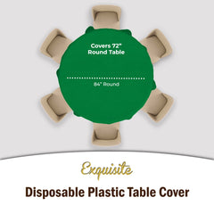 Round Emerald Green Table Covers | 6 Pack