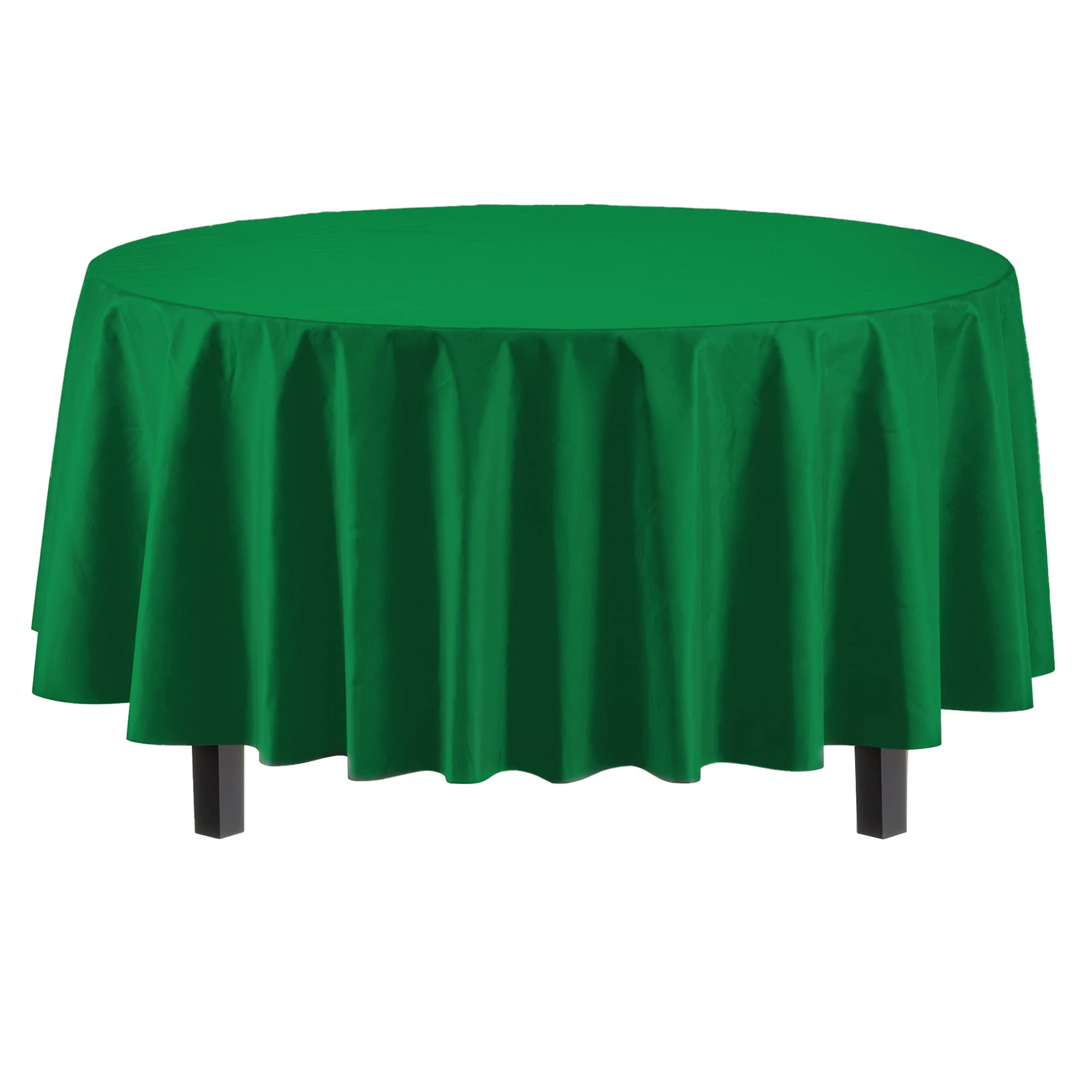 Round Emerald Green Table Covers | 6 Pack