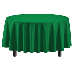 Round Emerald Green Table Covers | 6 Pack