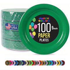 9 in. Emerald Green Paper Plates | 100 Count