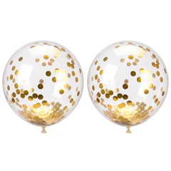 24-Inch Gold Confetti Latex Balloons, 2-Pack