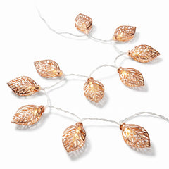 Rose Gold Leaf LED String Lights - 3 ft, 10 Lights