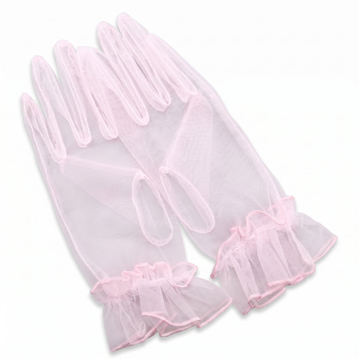 Pink Mesh Halloween Gloves - Adult Costume Accessory