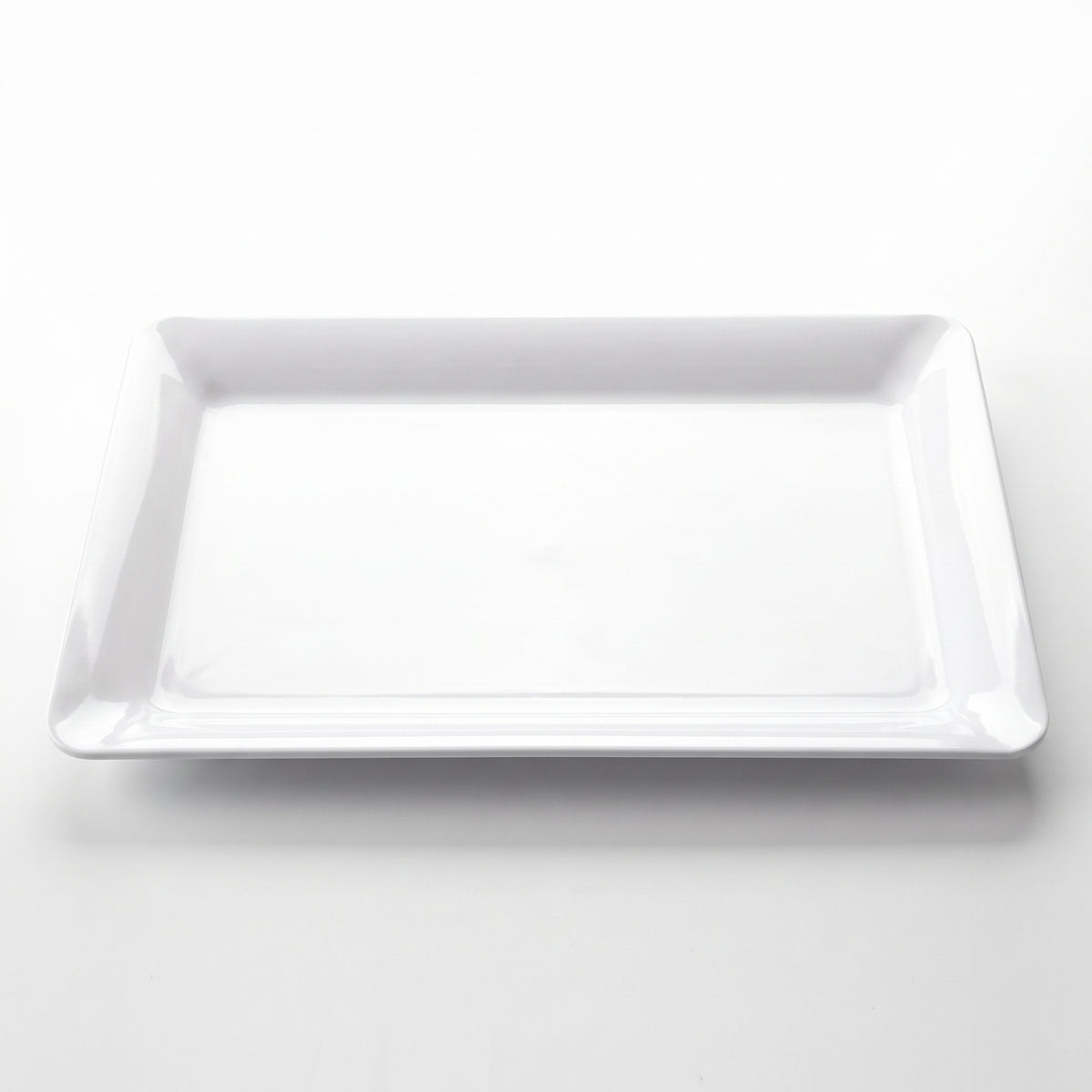 Elegant White Rectangular Plastic Serving Tray - 11" x 18"