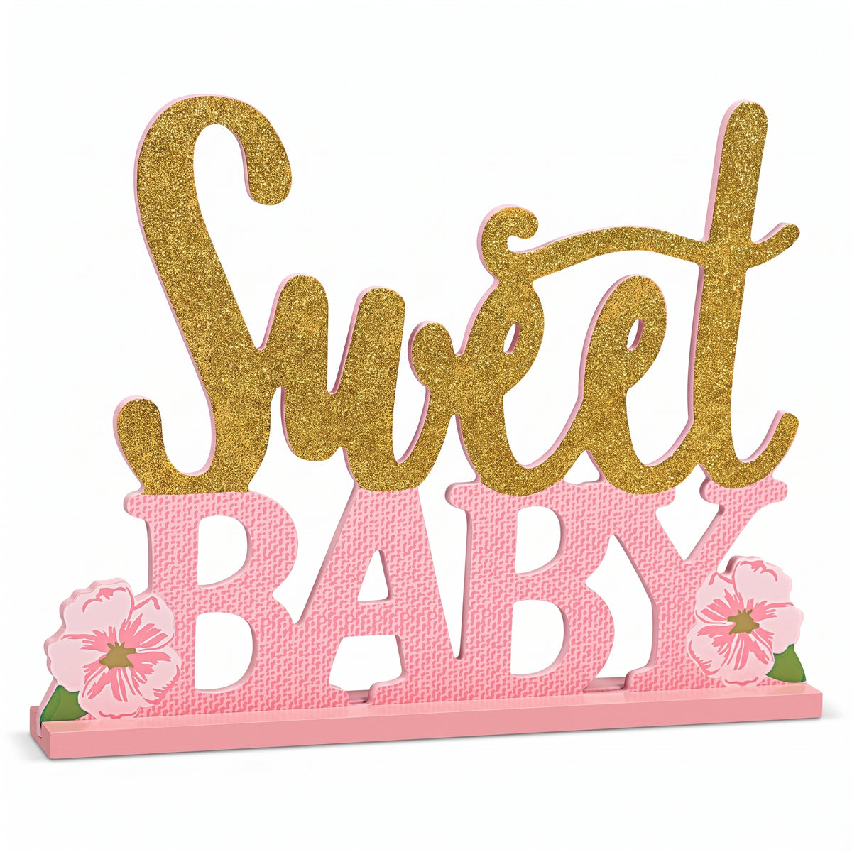 "Sweet Baby" Glitter Table Sign Centerpiece for Baby Showers