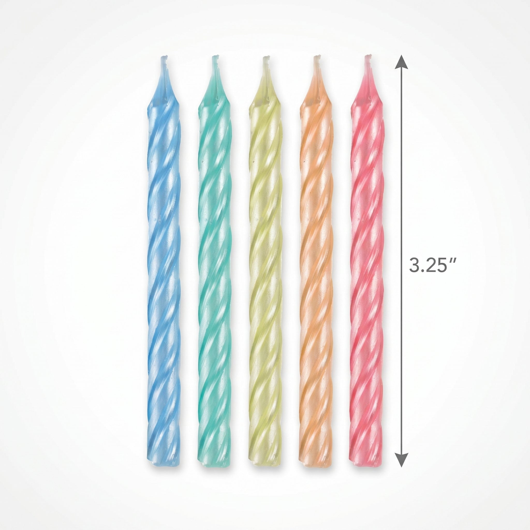 Pastel Pearlized Spiral Birthday Candles, 3.2-in, 12-Pack