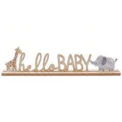 Jungle Safari "Hello Baby" Standing Sign for Baby Shower