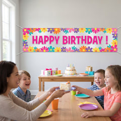 Floral Pretty Petal Birthday Banner