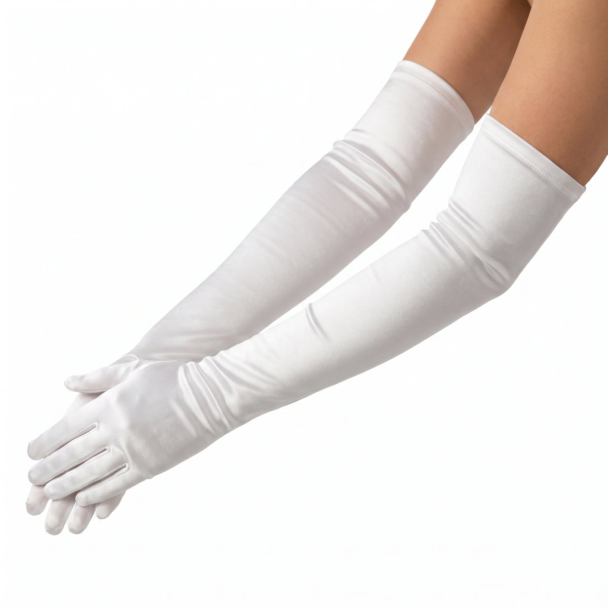 Elegant Long White Gloves for Adults