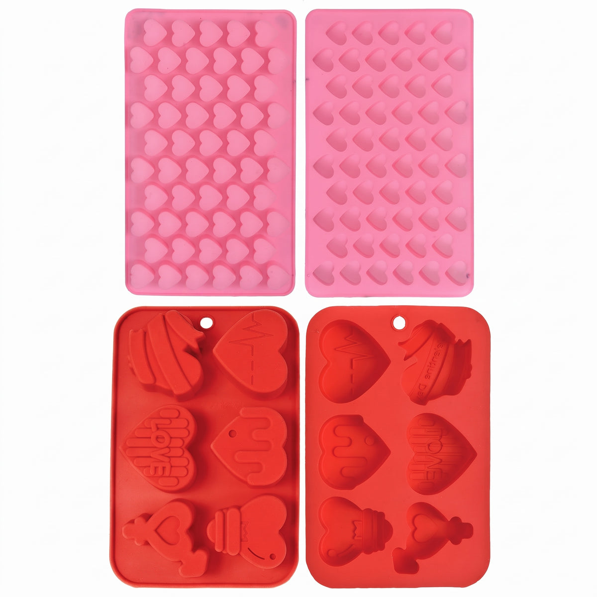 Valentine's Day Silicone Heart-Shaped Mold Set - 2-Pack