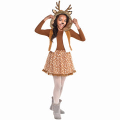 Oh Deer! Girls' Halloween Costume with Hood and Antlers - Child M (8-10)
