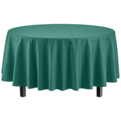 Premium Round Dark Green Table Covers | 12 Pack