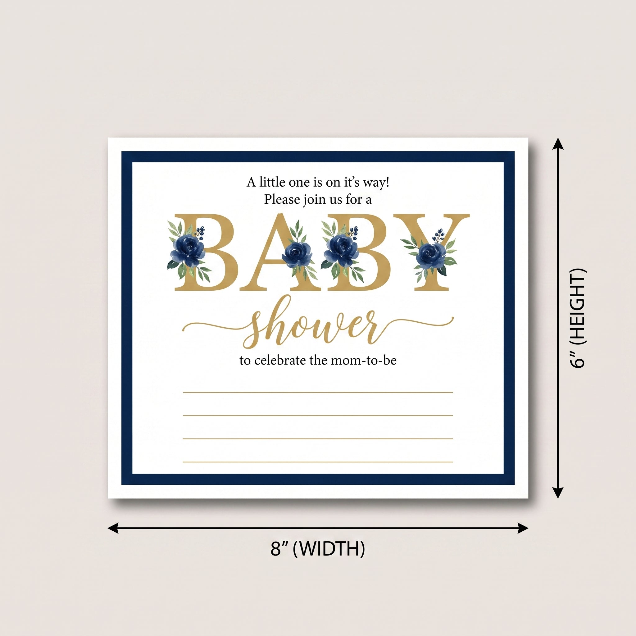 Deluxe "It's a Boy" Baby Shower Invitation