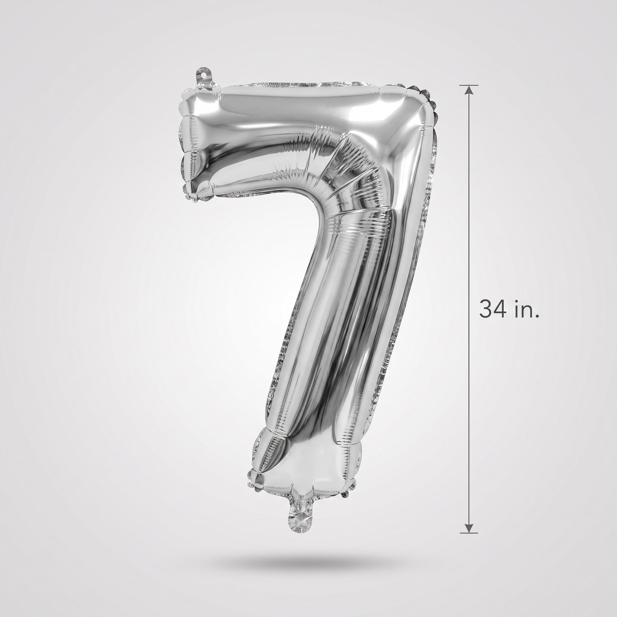 Silver Number 7 Foil Balloon - Large Metallic