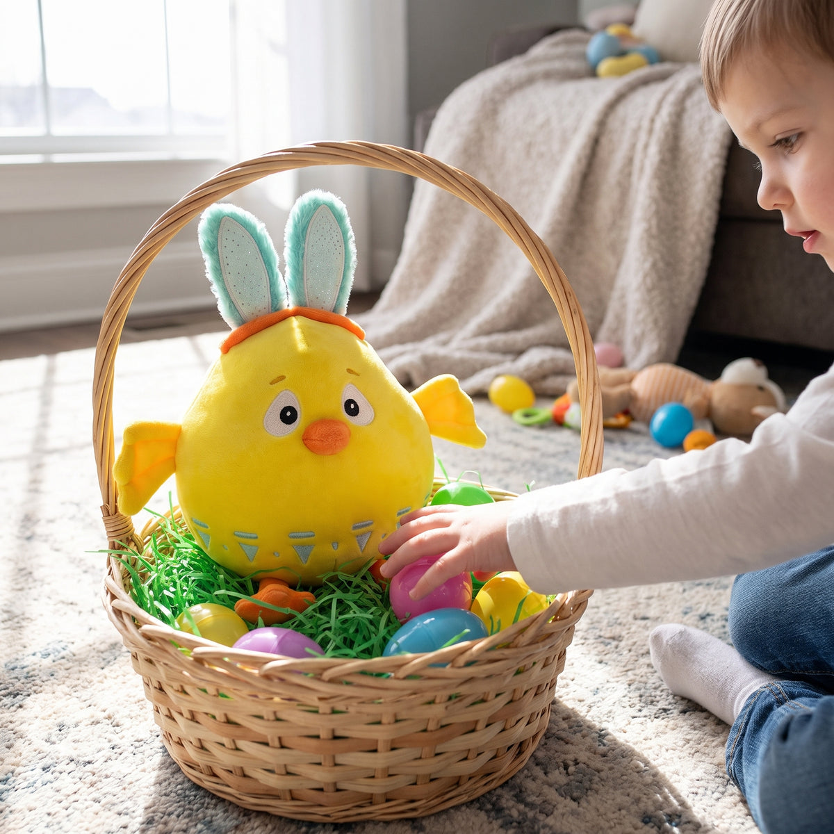 Easter Plush Chick with Bunny Ears - 8-Inch