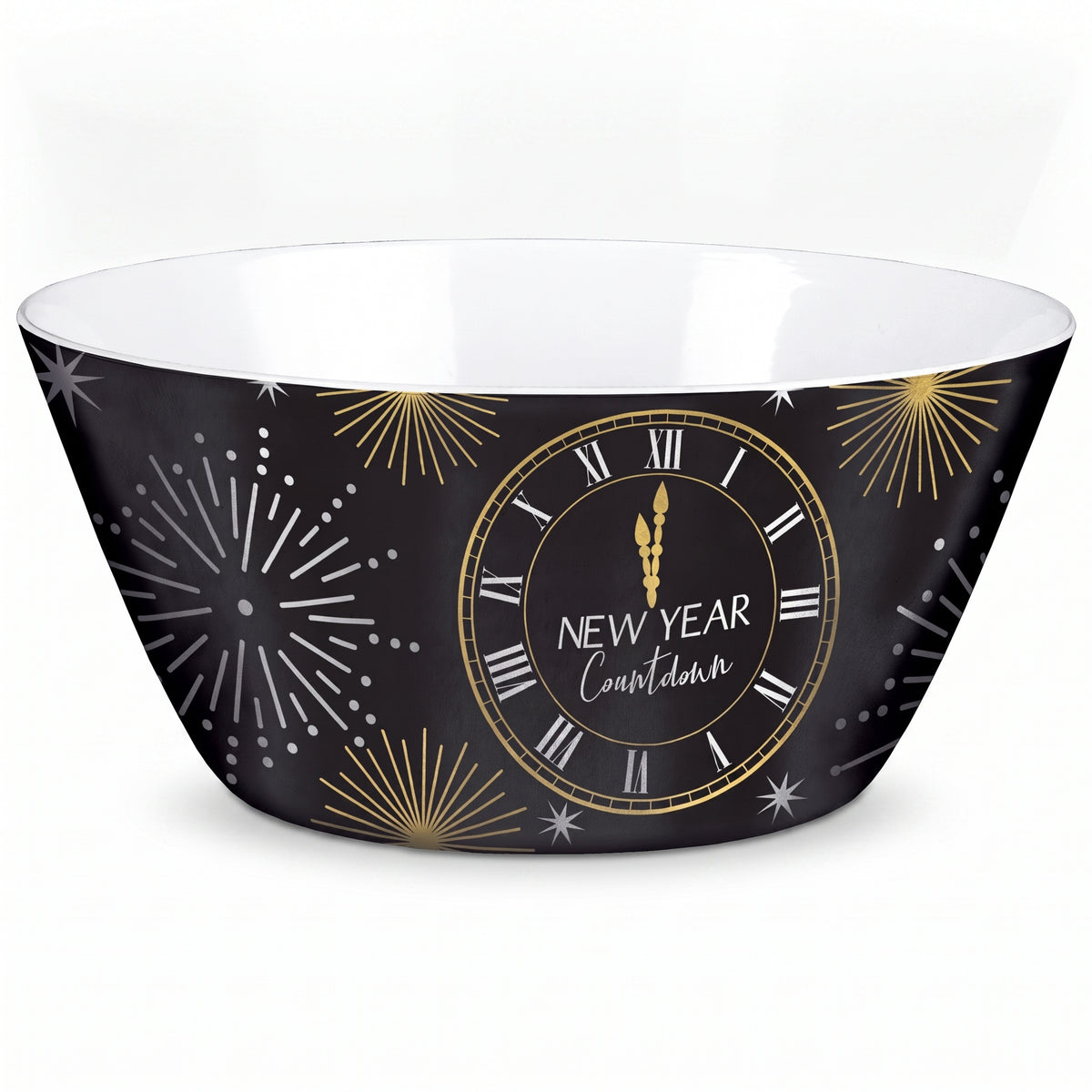 "New Year Countdown" Large Melamine Serving Bowl, 10-inch