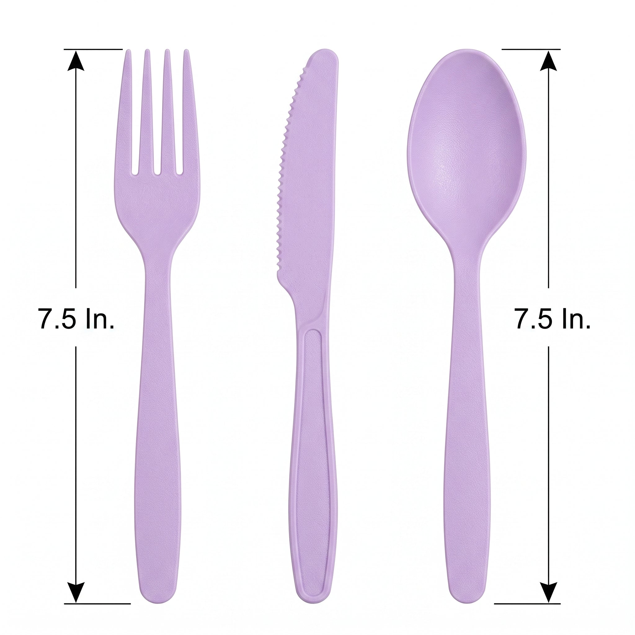 Lavender Heavyweight Plastic Cutlery Set - 80 Count