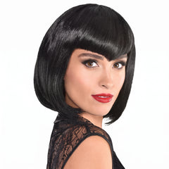 Sultry Black Bob Wig - Halloween Costume Accessory