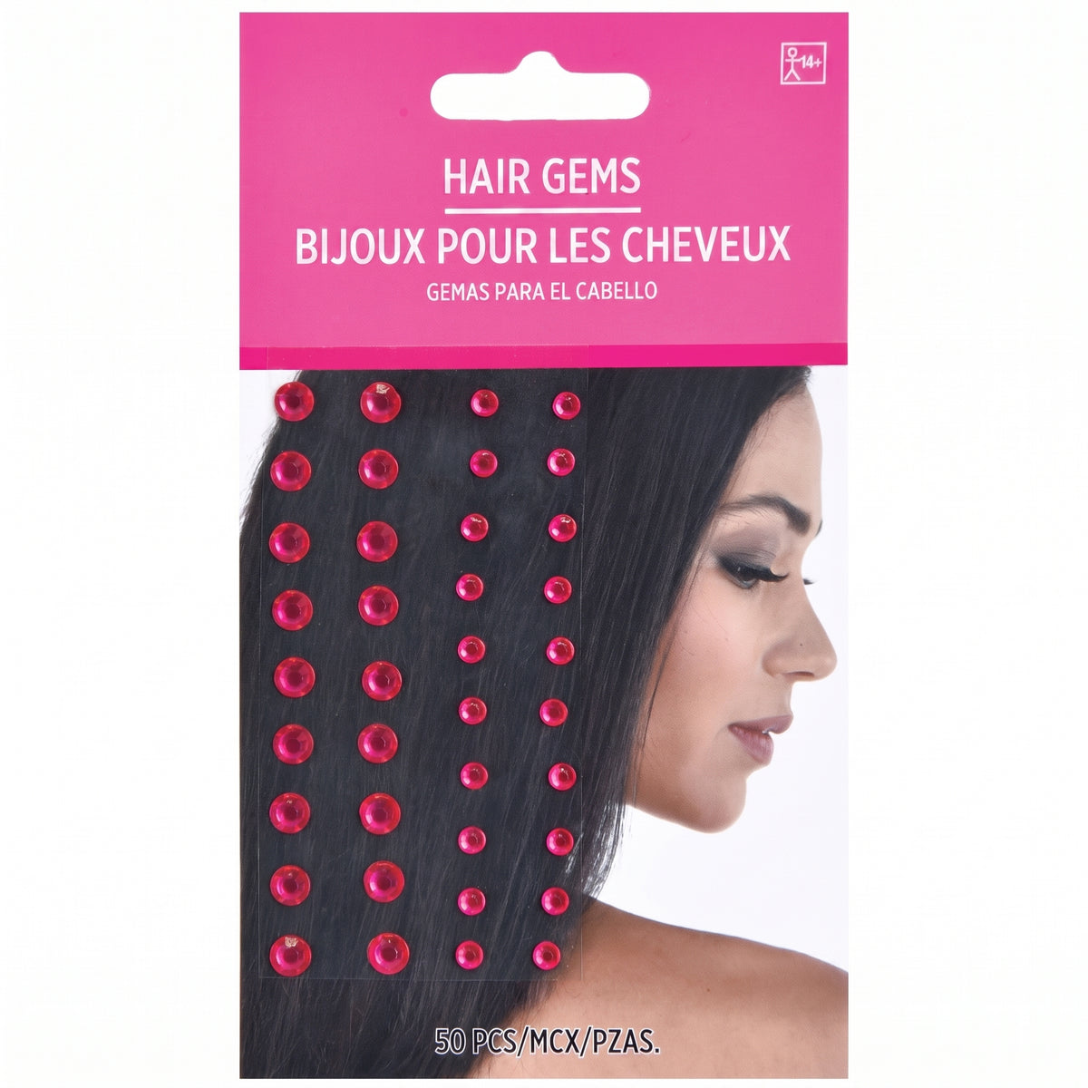Pink Hair Gems Set - 50 Piece Set