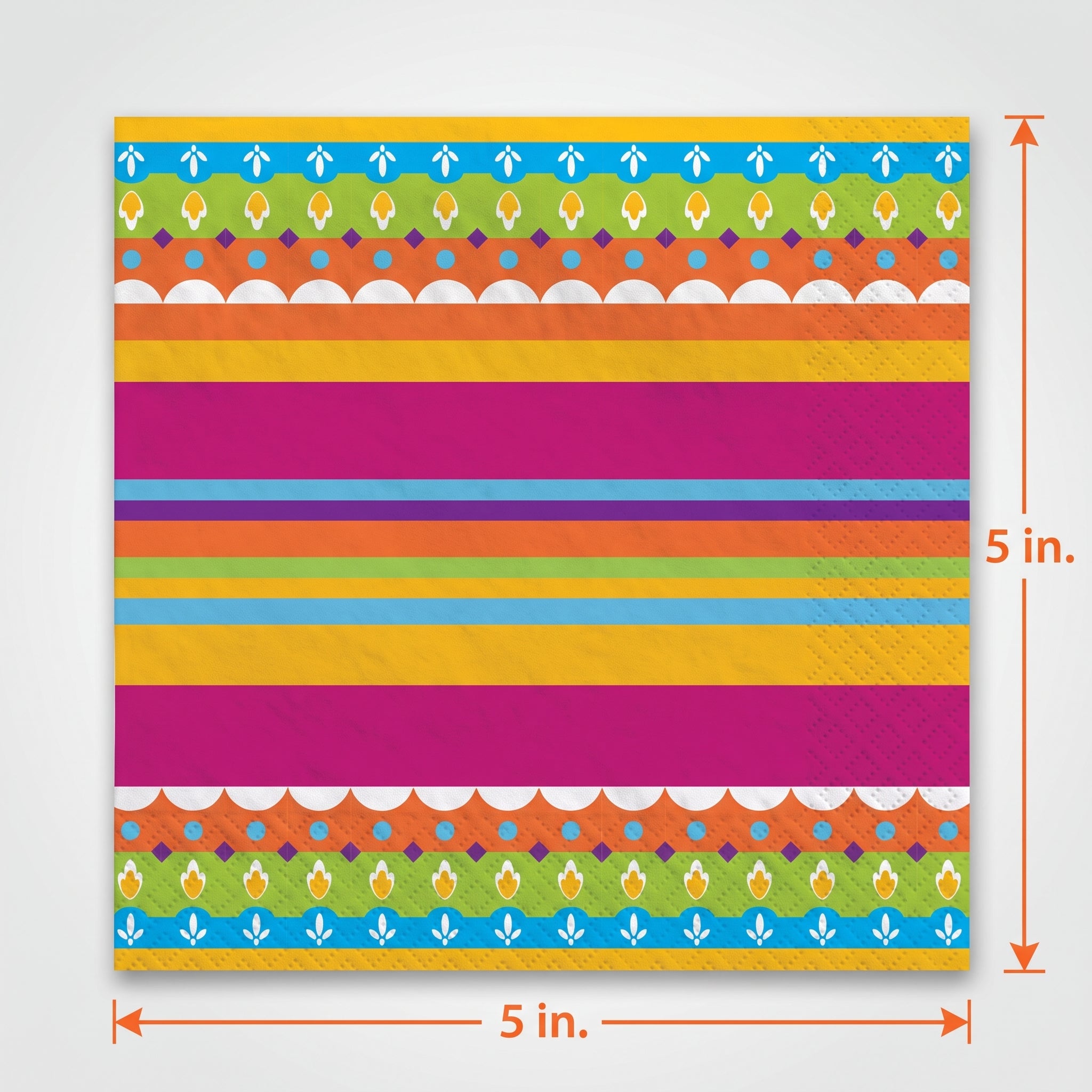 Vibrant Fiesta Beverage Napkins - 5 In. X 5 In.
