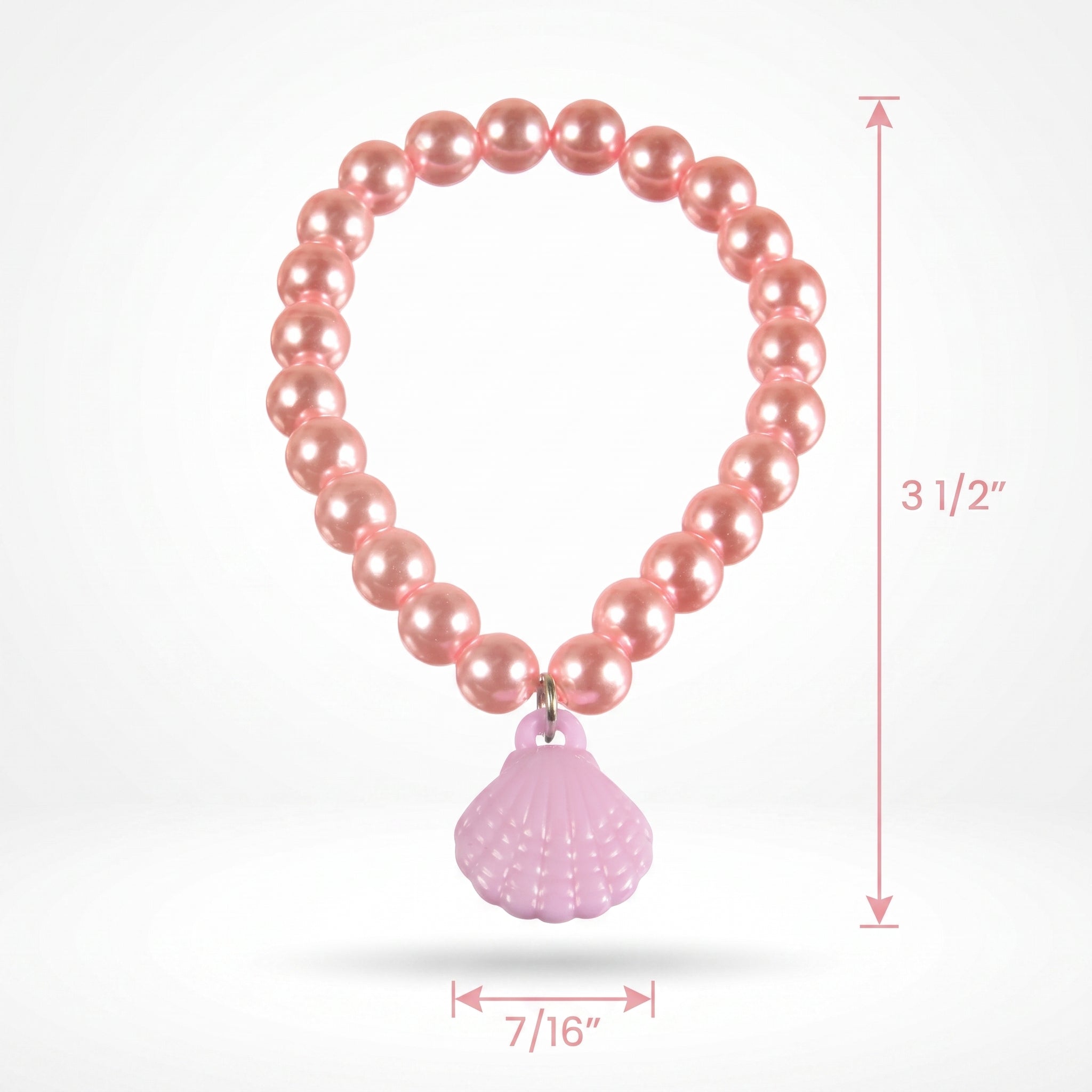 Shimmering Mermaid Bead Bracelets with Seashell Charm - 4 Pack