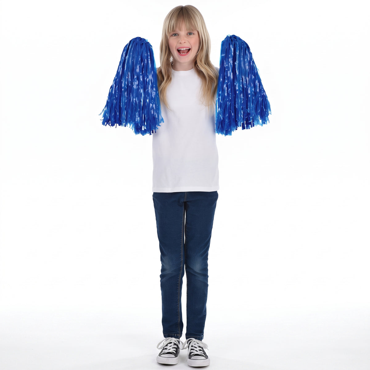 Team Spirit Marine Blue Pom-Poms, 2-Pack