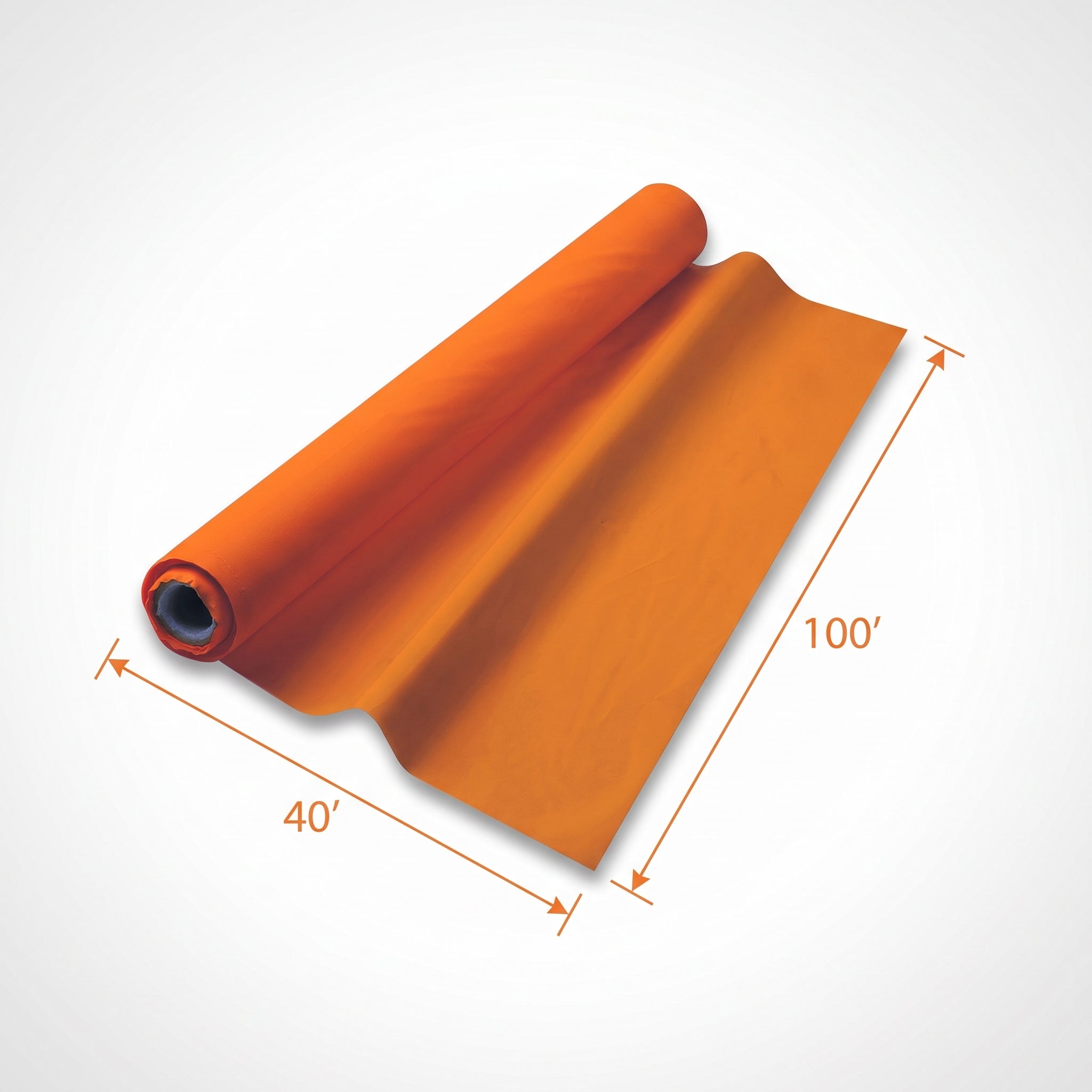 Vibrant Orange Plastic Table Cover Roll - 40" x 100'