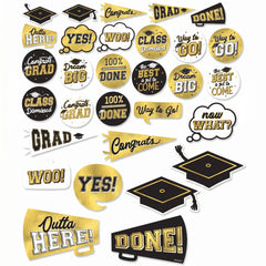 Graduation Celebration Cutout Decorations - Mega Pack (30 Pieces)