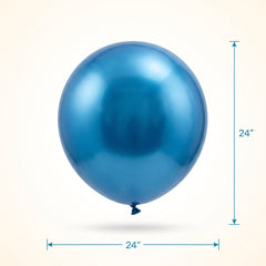 Azure Metallic Lux 24" Latex Balloons - Pack of 4