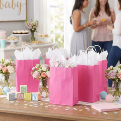 Bright Pink Kraft Paper Gift Bag - 5-Inch