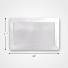 Elegant White Rectangular Plastic Serving Tray - 11" x 18"