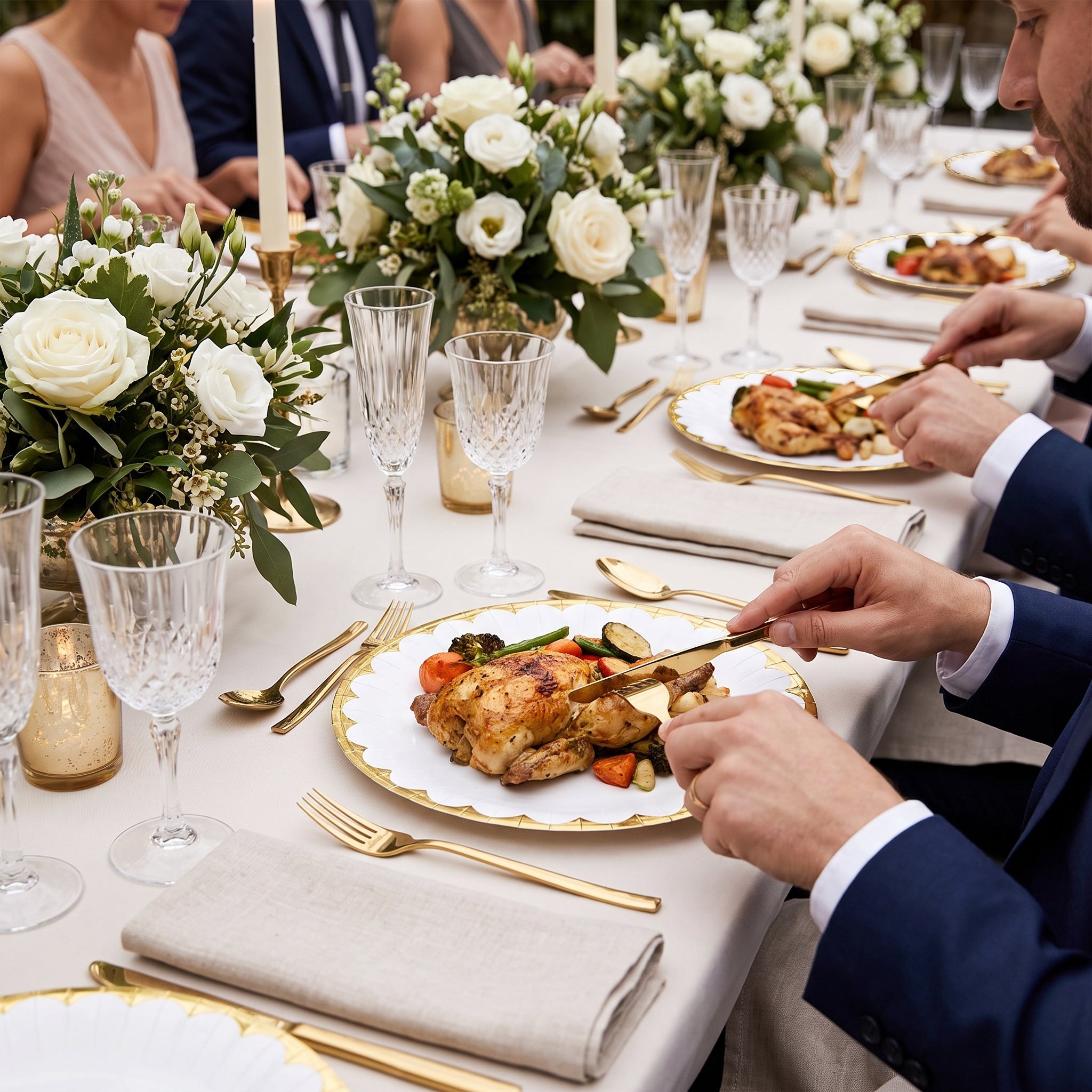 Elegant White 10" Round Paper Plates