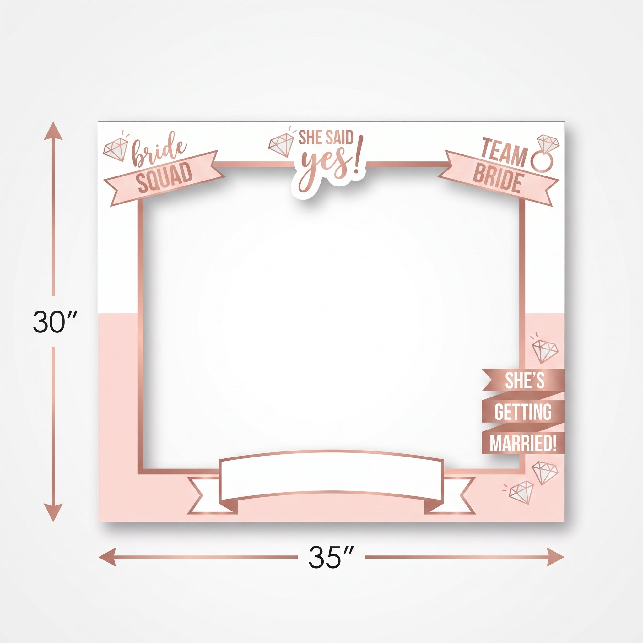 Customizable Blush Rose Gold Bridal Shower Photo Frame Kit